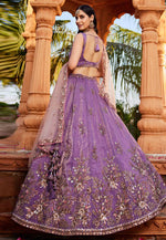 Load image into Gallery viewer, Purple Tissue Circular Lehenga Choli
