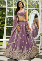Load image into Gallery viewer, Purple Tissue Lehenga Choli
