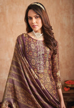 Load image into Gallery viewer, Purple Tissue Pakistani Suit
