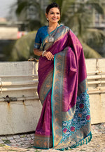 Load image into Gallery viewer, Purple Tissue Saree With Blouse
