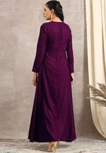 Load image into Gallery viewer, Purple Velvet Kurta Set With Pant
