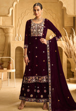 Load image into Gallery viewer, Purple Velvet Palazzo Suit
