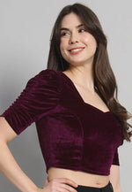 Load image into Gallery viewer, Purple Velvet Readymade Blouse
