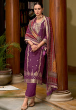 Load image into Gallery viewer, Purple Viscose Jacquard Readymade Pakistani Suit
