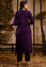Load image into Gallery viewer, Purple Viscose Rayon Readymade Pakistani Suit
