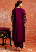 Load image into Gallery viewer, Purple Viscose Rayon Readymade Pant Style Suit
