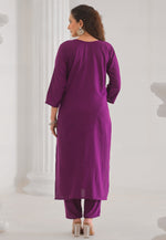 Load image into Gallery viewer, Purple Viscose Rayon Readymade Pant Style Suit
