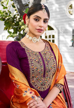 Load image into Gallery viewer, Purple Viscose Readymade Anarkali Suit
