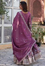Load image into Gallery viewer, Purple Viscose Readymade Anarkali Suit
