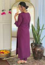 Load image into Gallery viewer, Purple Viscose Readymade Pakistani Suit
