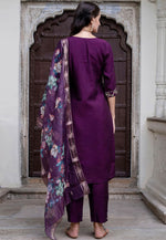 Load image into Gallery viewer, Purple Viscose Readymade Pant Style Suit
