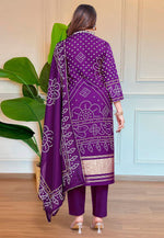 Load image into Gallery viewer, Purple Viscose Readymade Pant Style Suit
