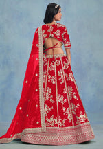 Load image into Gallery viewer, Red Art Silk Circular Lehenga Choli
