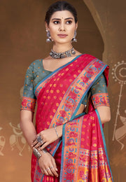 Red Art Silk Paithani Saree