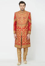 Load image into Gallery viewer, Red Art Silk Sherwani
