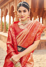 Load image into Gallery viewer, Red Banarasi Silk Saree
