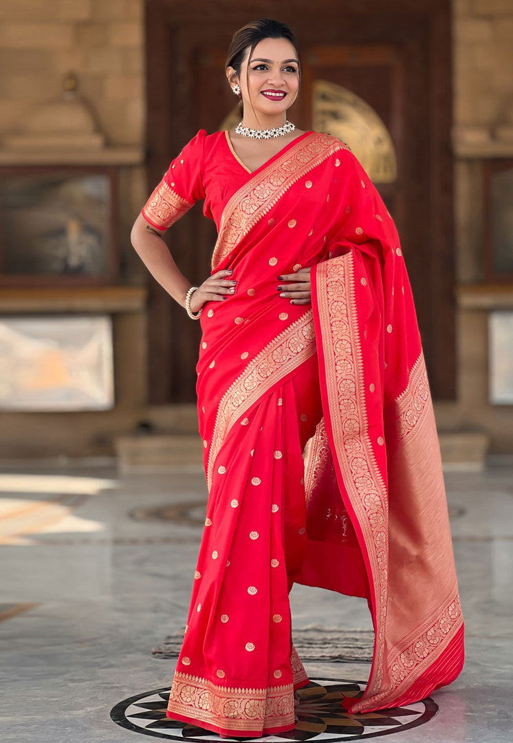 Red Banarasi Silk Saree