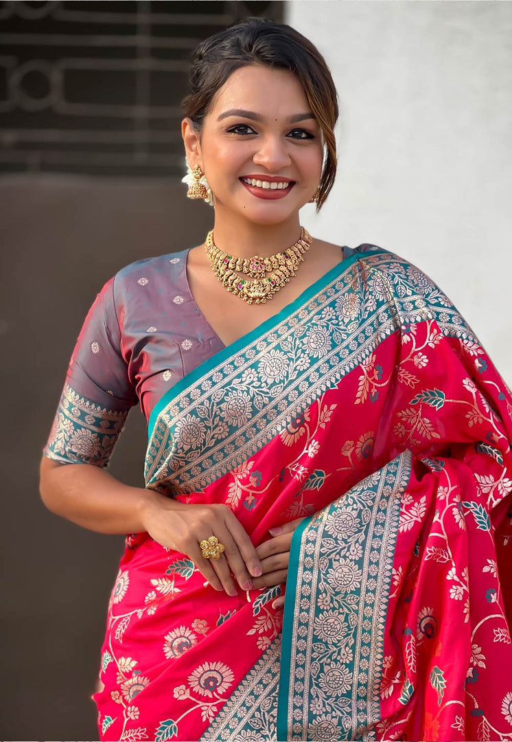 Red Banarasi Silk Saree
