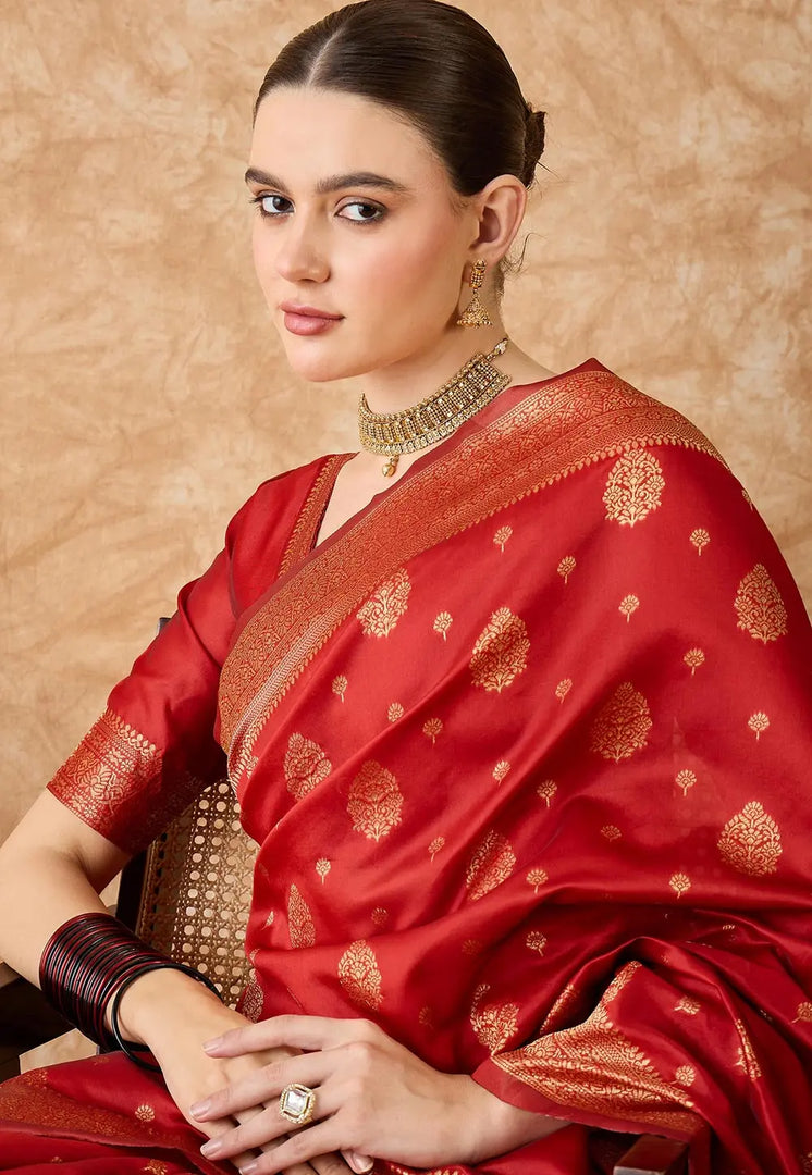Red Banarasi Silk Saree