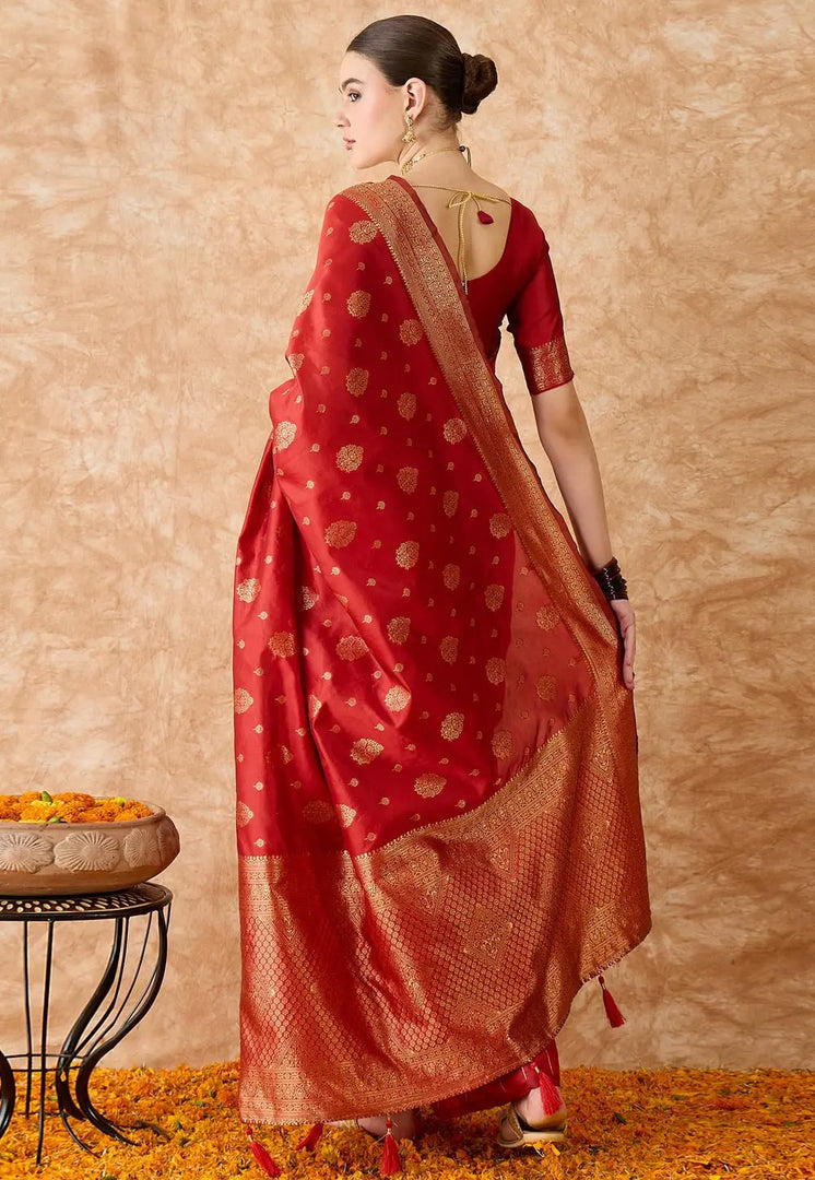 Red Banarasi Silk Saree