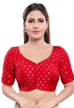 Load image into Gallery viewer, Red Brocade Readymade Blouse
