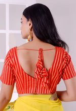 Load image into Gallery viewer, Red Cotton Jacquard Readymade Blouse
