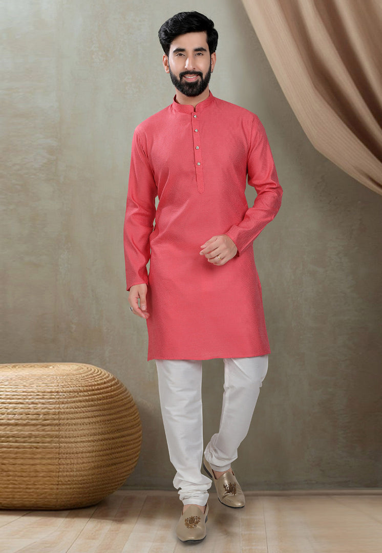 Red Cotton Kurta Pajama