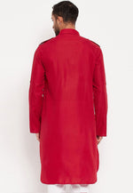Load image into Gallery viewer, Red Cotton Pathani Suit
