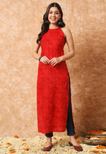 Load image into Gallery viewer, Red Cotton Printed Tunic
