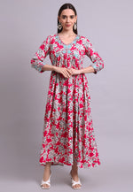 Load image into Gallery viewer, Red Cotton Readymade Anarkali Suit

