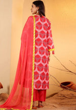 Load image into Gallery viewer, Red Cotton Readymade Anarkali Suit
