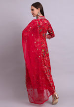 Load image into Gallery viewer, Red Cotton Readymade Anarkali Suit
