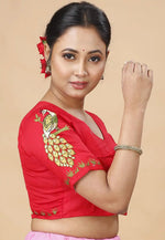 Load image into Gallery viewer, Red Cotton Readymade Blouse
