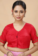 Load image into Gallery viewer, Red Cotton Readymade Blouse
