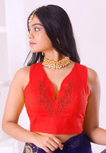 Load image into Gallery viewer, Red Cotton Readymade Blouse
