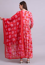 Load image into Gallery viewer, Red Cotton Readymade Long Anarkali Suit
