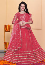 Load image into Gallery viewer, Red Georgette A Line Lehenga Choli
