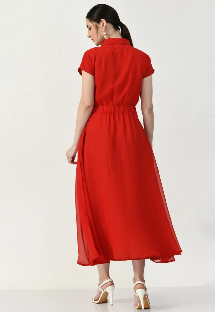 Red Georgette Gown