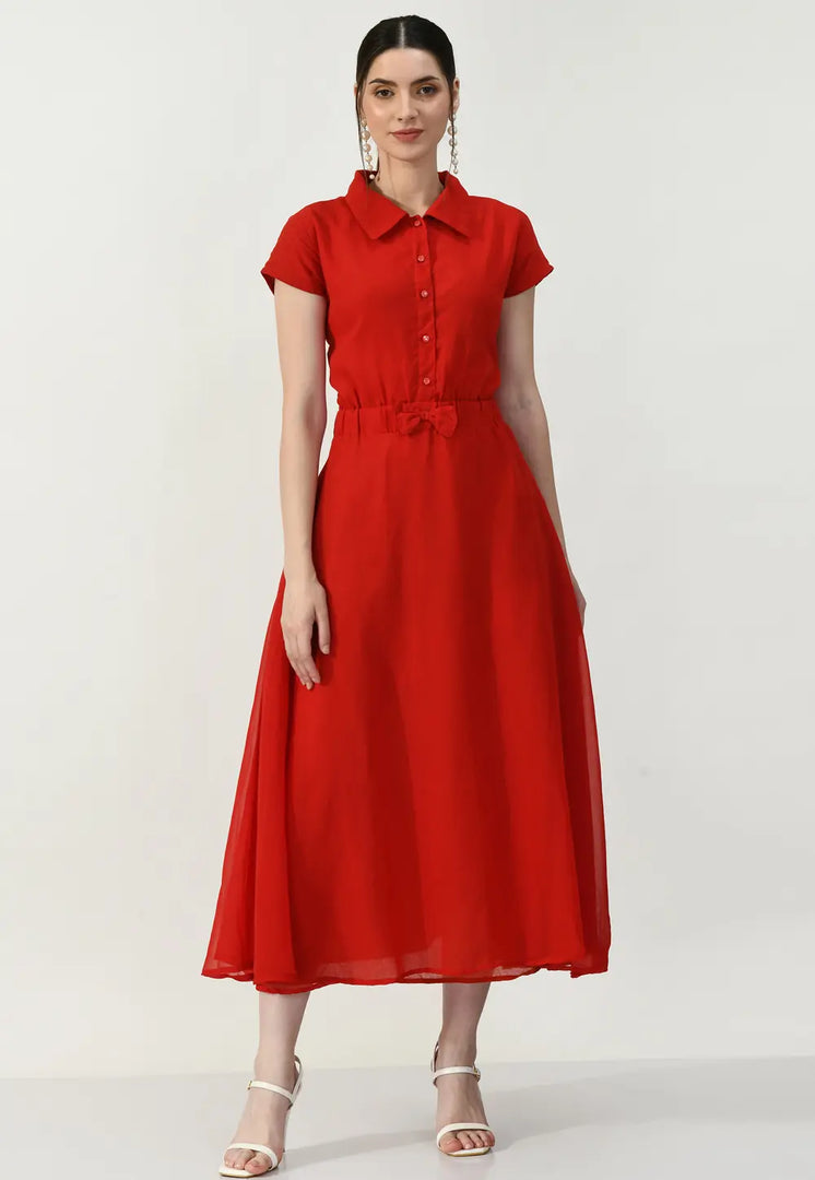 Red Georgette Gown