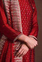 Load image into Gallery viewer, Red Georgette Straight Suit
