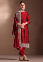 Load image into Gallery viewer, Red Georgette Straight Suit
