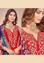Load image into Gallery viewer, Red Muslin Pant Style Suit
