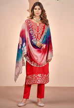 Load image into Gallery viewer, Red Muslin Pant Style Suit
