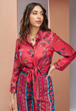 Load image into Gallery viewer, Red Muslin Printed Co-Ords Set
