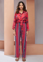 Load image into Gallery viewer, Red Muslin Printed Co-Ords Set
