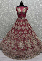 Load image into Gallery viewer, Red Net Net Wedding Lehenga Choli
