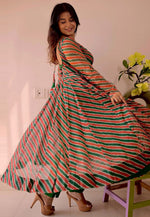 Load image into Gallery viewer, Red Organza Readymade Long Anarkali Suit
