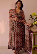 Load image into Gallery viewer, Red Organza Readymade Long Anarkali Suit
