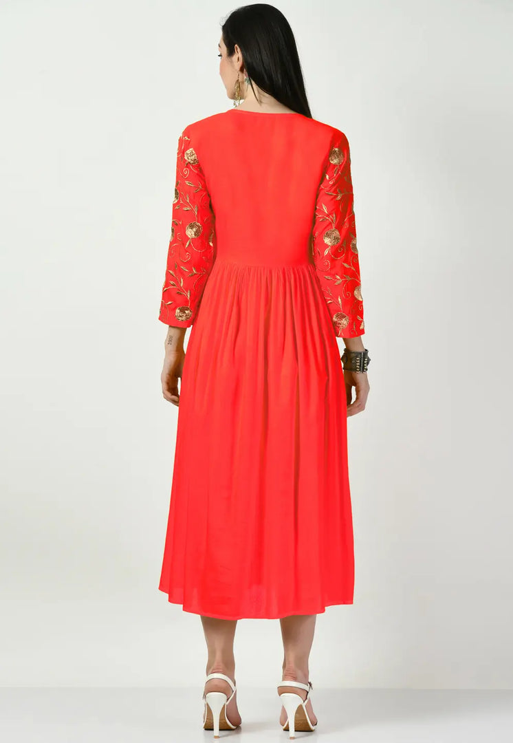 Red Rayon Gown