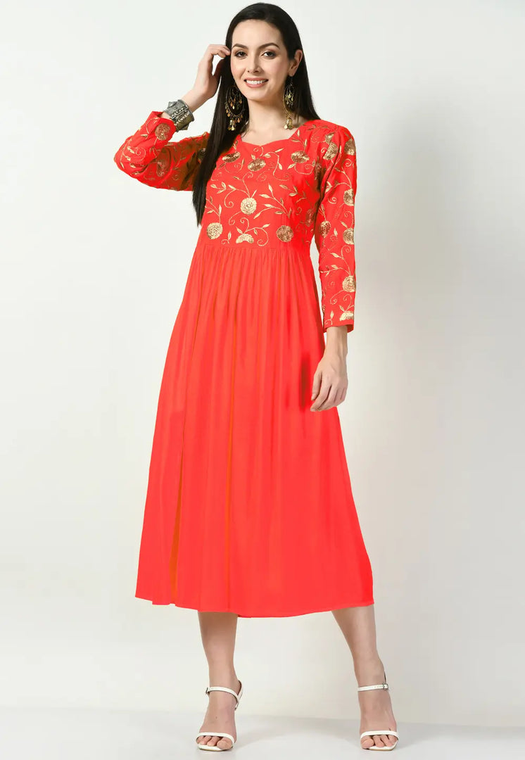 Red Rayon Gown